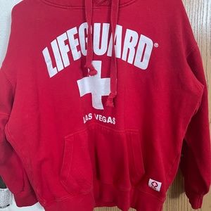 Red Las Vegas Lifeguard hoodie